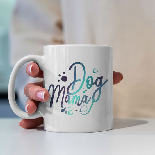 Dog Mama with Green Galaxy font Mugs at $13.95 found at Personalizedpetlovergifts