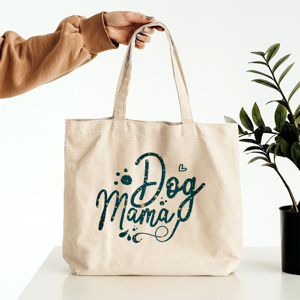 Dog Mama With Star Font Totes at $22.95 found at Personalizedpetlovergifts