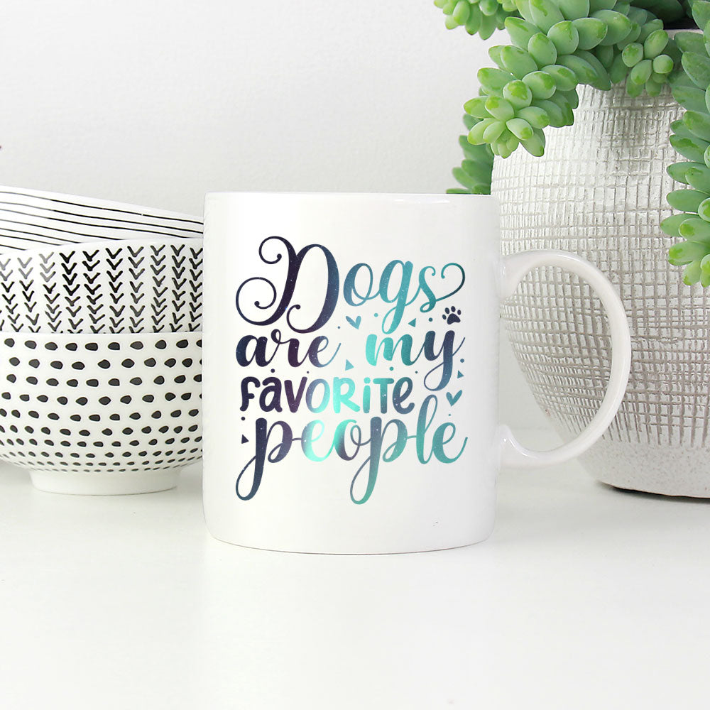 Dogs Are My Favorite People with Green Galaxy font Mugs at $13.95 found at Personalizedpetlovergifts