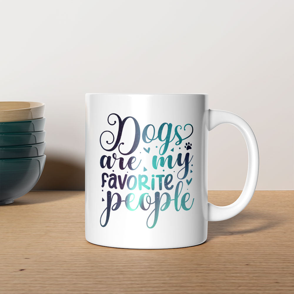 Dogs Are My Favorite People with Green Galaxy font Mugs at $13.95 found at Personalizedpetlovergifts