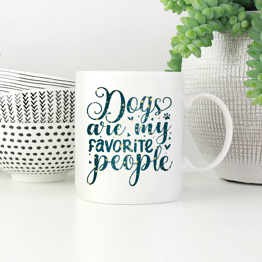 Dogs Are My Favorite People with star font Mugs at $13.95 found at Personalizedpetlovergifts