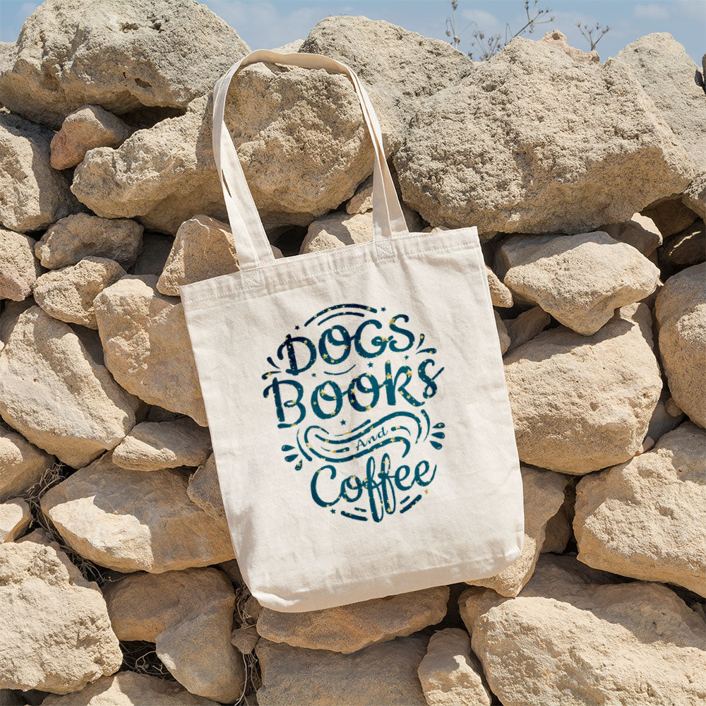 Dogs Book And Coffee With Star Font Totes at $22.95 found at Personalizedpetlovergifts