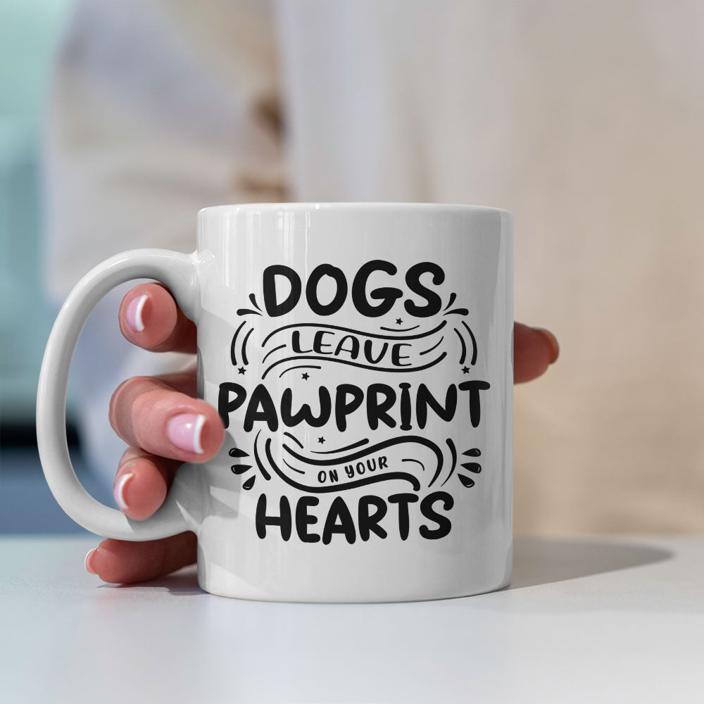 Dogs Leave Pawprints On Your Hearts Mugs at $13.95 found at Personalizedpetlovergifts