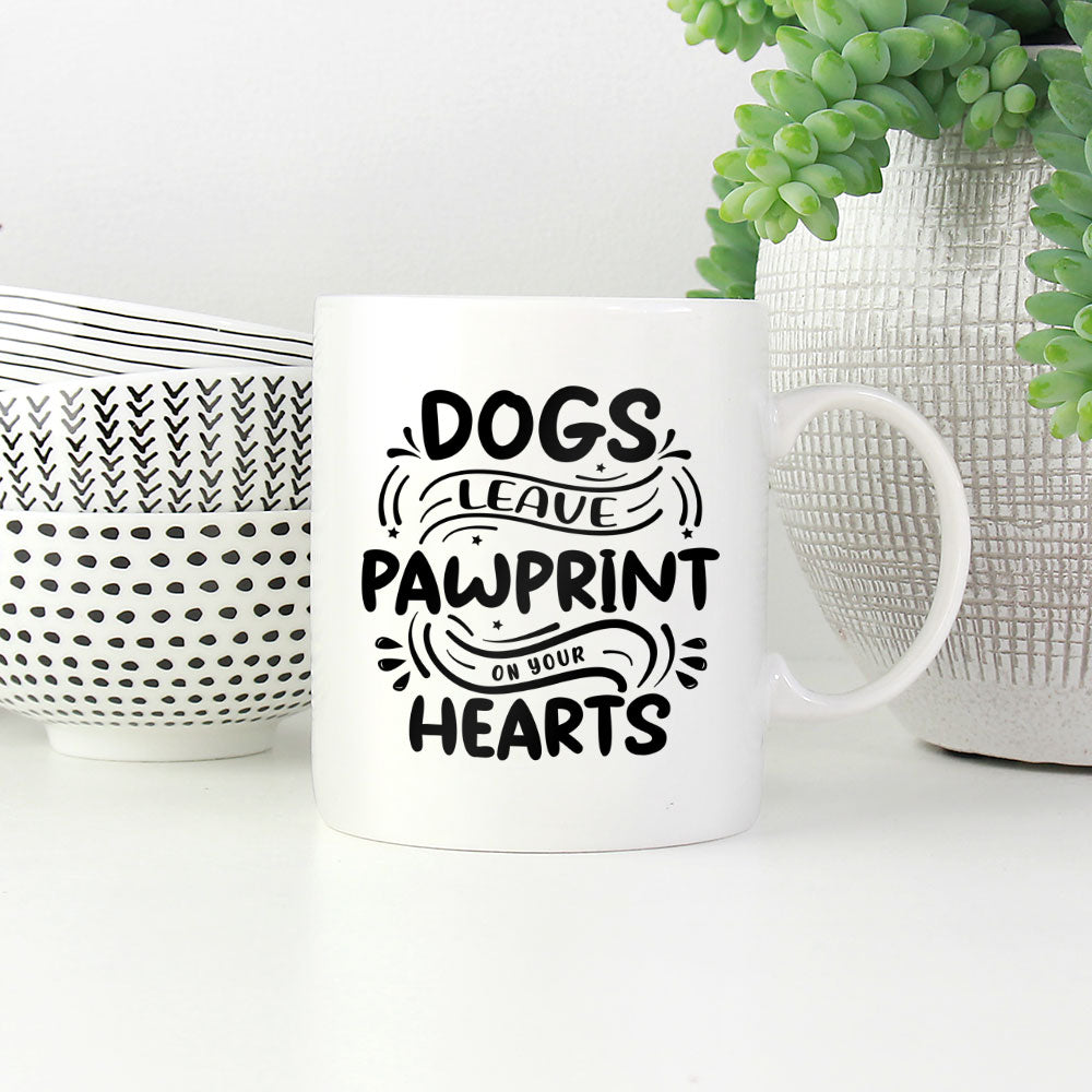 Dogs Leave Pawprints On Your Hearts Mugs at $13.95 found at Personalizedpetlovergifts