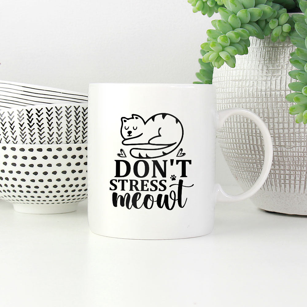 Don't Stress Meowt With Paws Coffee Mug at $13.95 found at Personalizedpetlovergifts