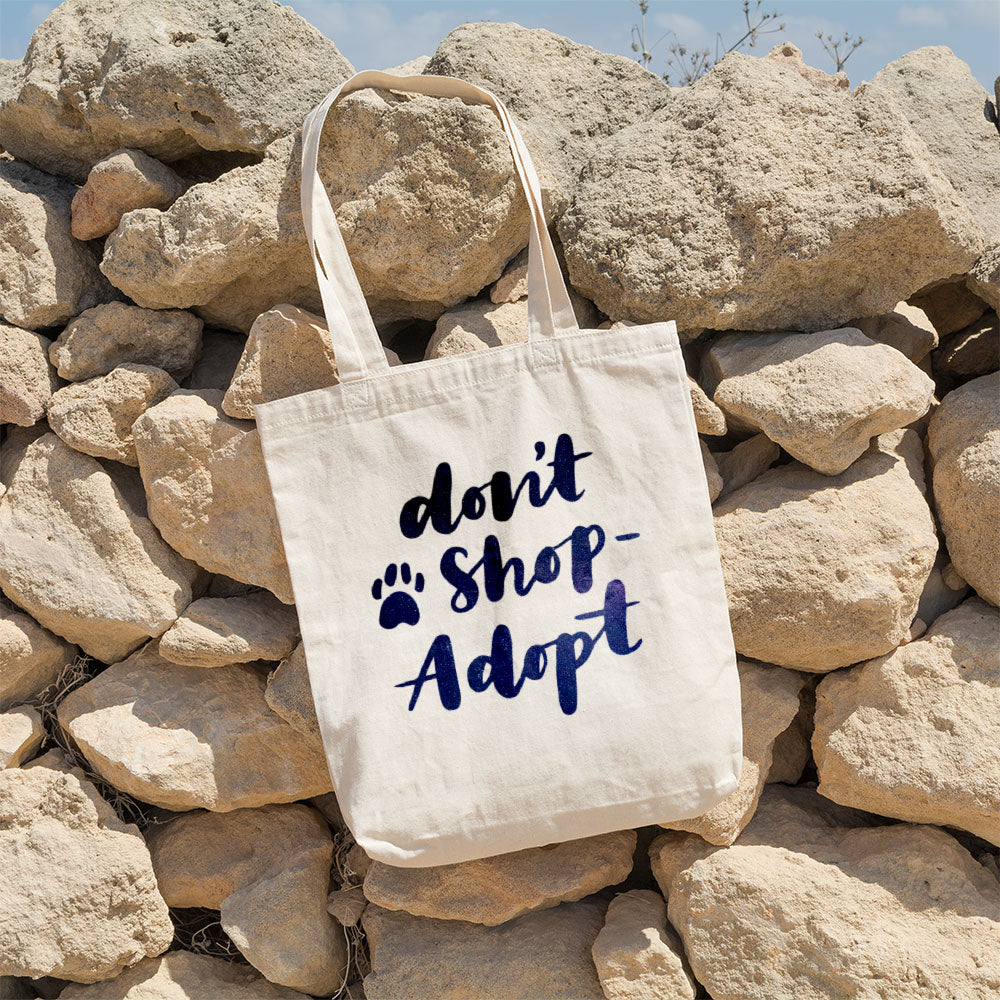 Don_t Shop Adopt With Galaxy Font Totes at $22.95 found at Personalizedpetlovergifts