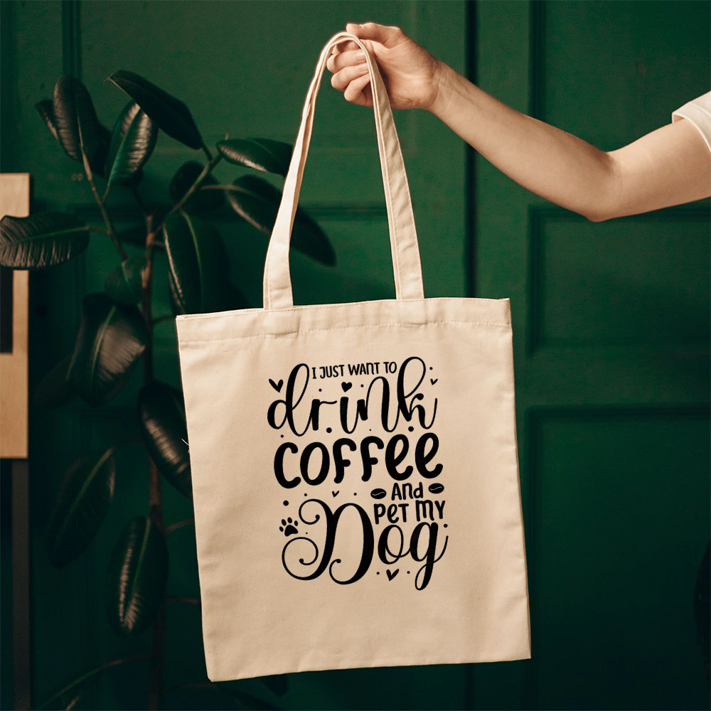 Drink Coffee And Pet My Dog Totes at $22.95 found at Personalizedpetlovergifts