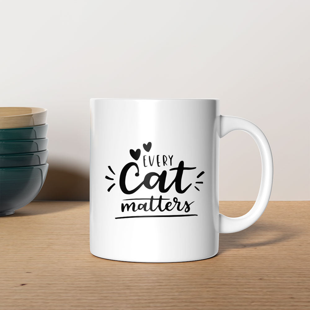 Every Cat Matters With a Heart Coffee Mug at $13.95 found at Personalizedpetlovergifts