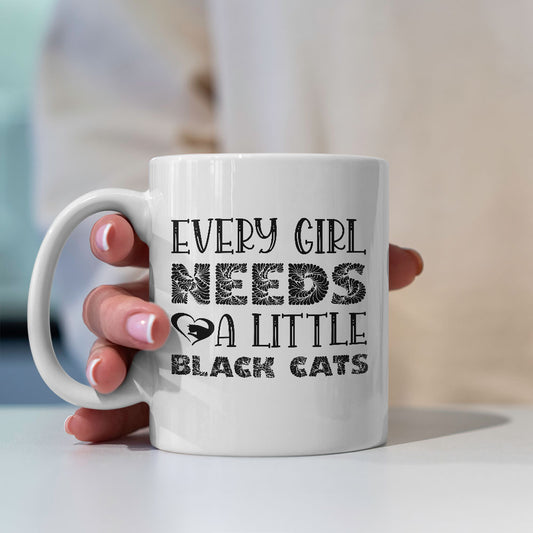 Every Girl Needs a Little Black Cats Coffee Mug at $13.95 found at Personalizedpetlovergifts