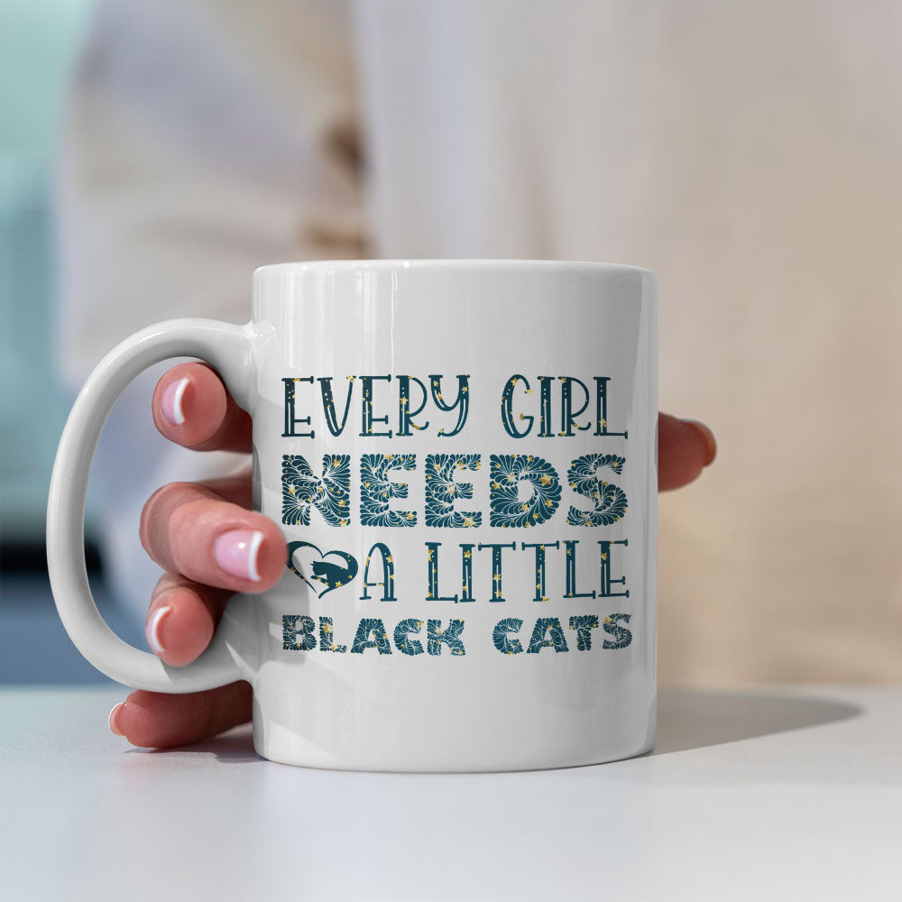 Every Girl Needs a Little Black Cats In Star Pattern Mug at $13.95 found at Personalizedpetlovergifts