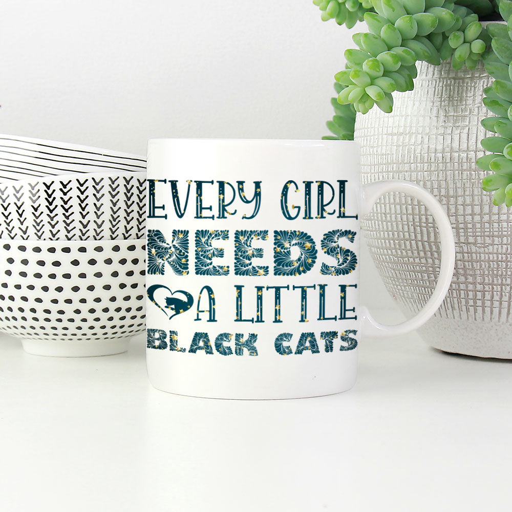 Every Girl Needs a Little Black Cats In Star Pattern Mug at $13.95 found at Personalizedpetlovergifts