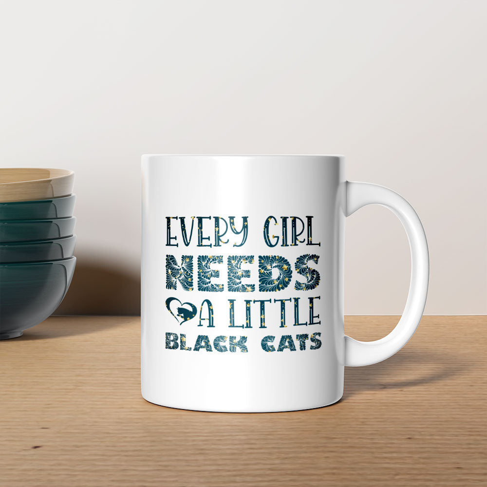 Every Girl Needs a Little Black Cats In Star Pattern Mug at $13.95 found at Personalizedpetlovergifts