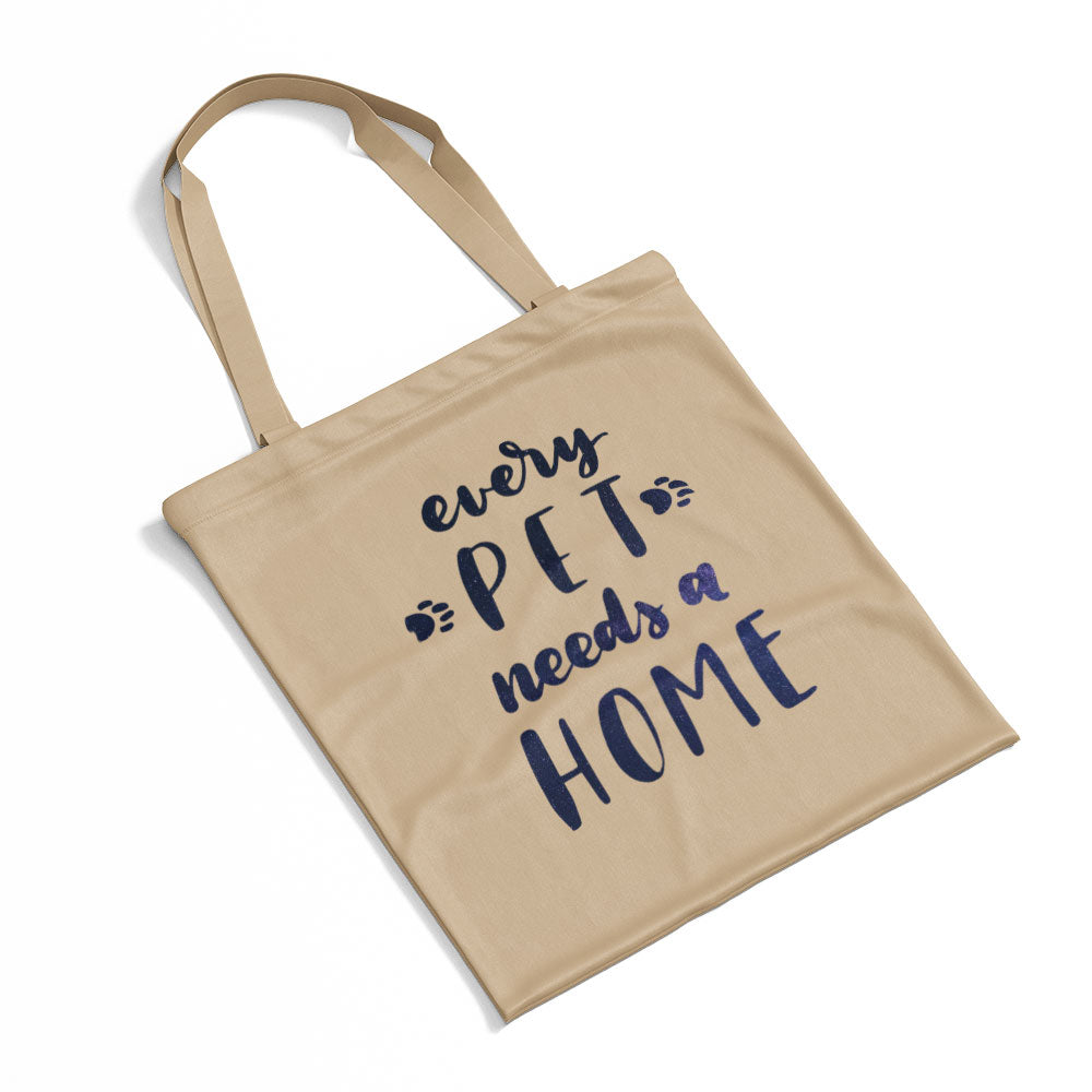 Every Pet Needs A Home With Paws With Green Galaxy Font Totes at $22.95 found at Personalizedpetlovergifts