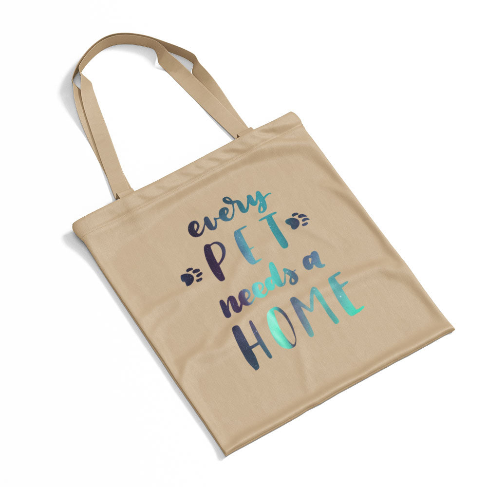 Every Pet Needs A Home With Paws With Star Font Totes at $22.95 found at Personalizedpetlovergifts