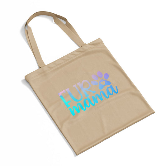 Fur Mama With Blue Gradient Font Totes at $22.95 found at Personalizedpetlovergifts