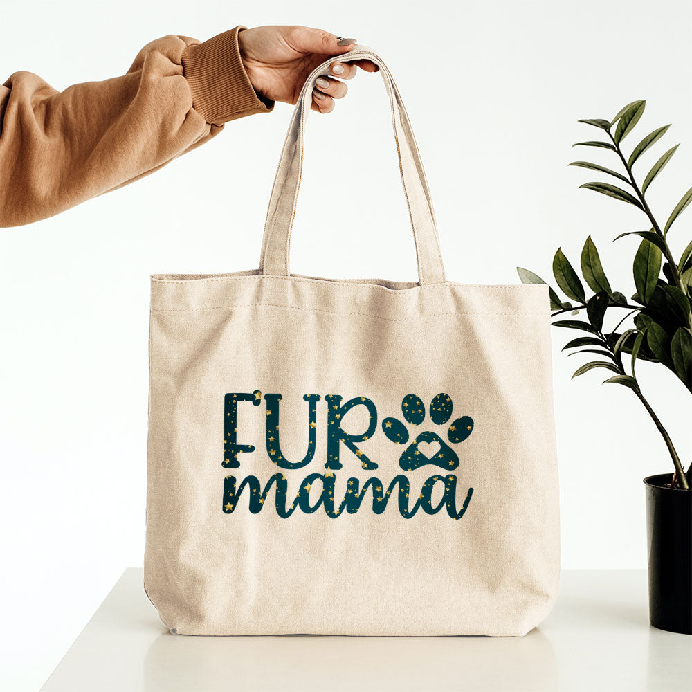 Fur Mama With Star Font Totes at $22.95 found at Personalizedpetlovergifts