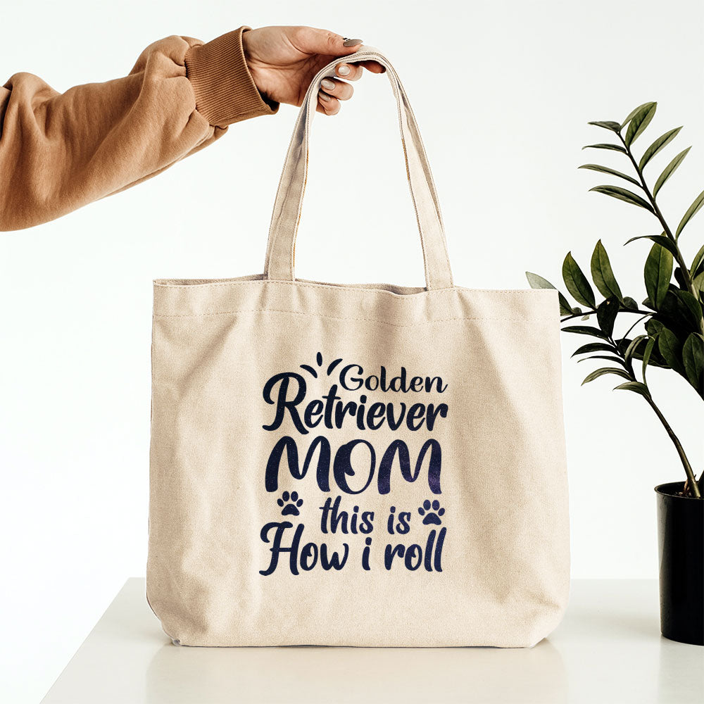 Golden Retriever Mom This Is How I Roll With Galaxy Font Totes at $22.95 found at Personalizedpetlovergifts