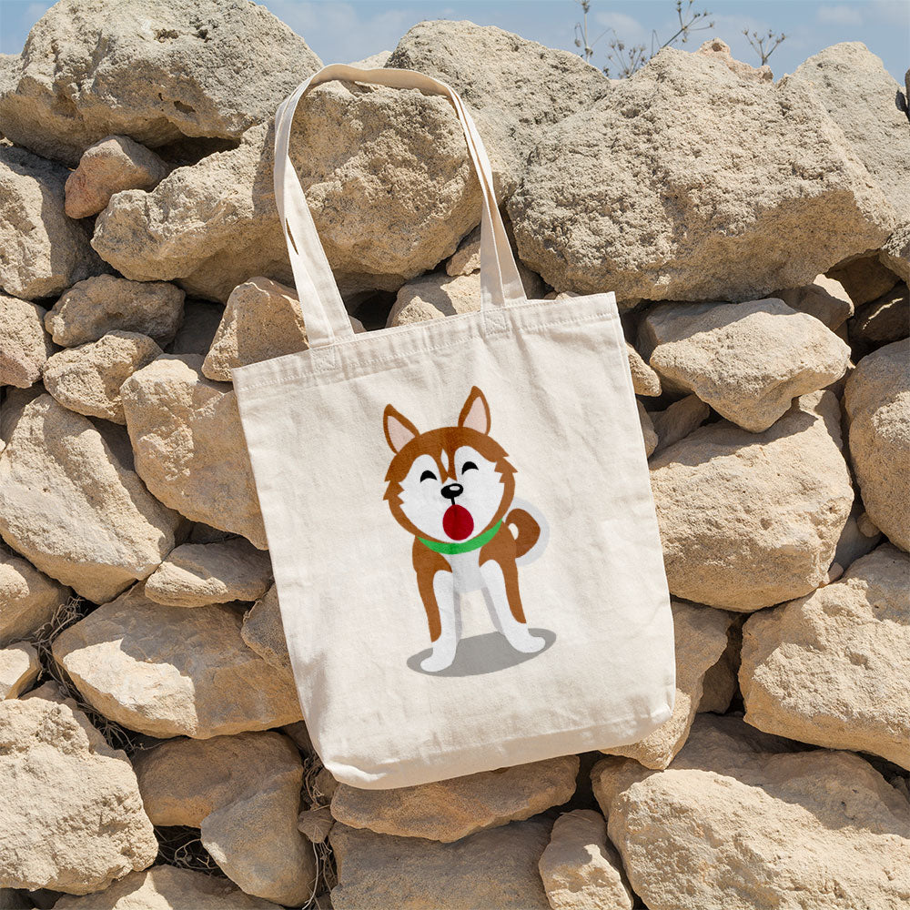 Happy Brown Husky Totes at $22.95 found at Personalizedpetlovergifts