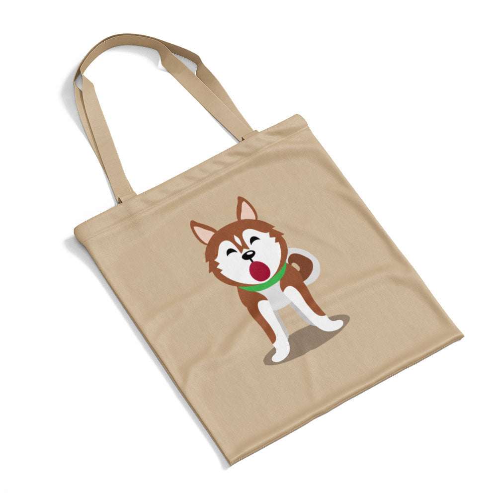 Happy Brown Husky Totes at $22.95 found at Personalizedpetlovergifts