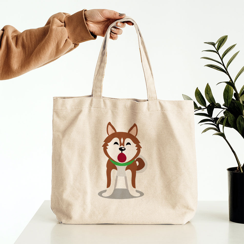 Happy Brown Husky Totes at $22.95 found at Personalizedpetlovergifts