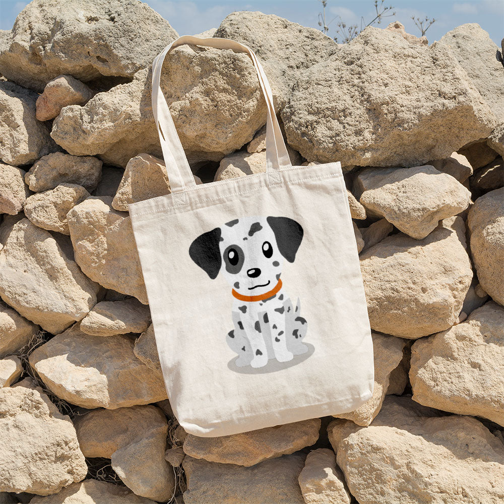 Happy Dalmation Puppy Totes at $22.95 found at Personalizedpetlovergifts