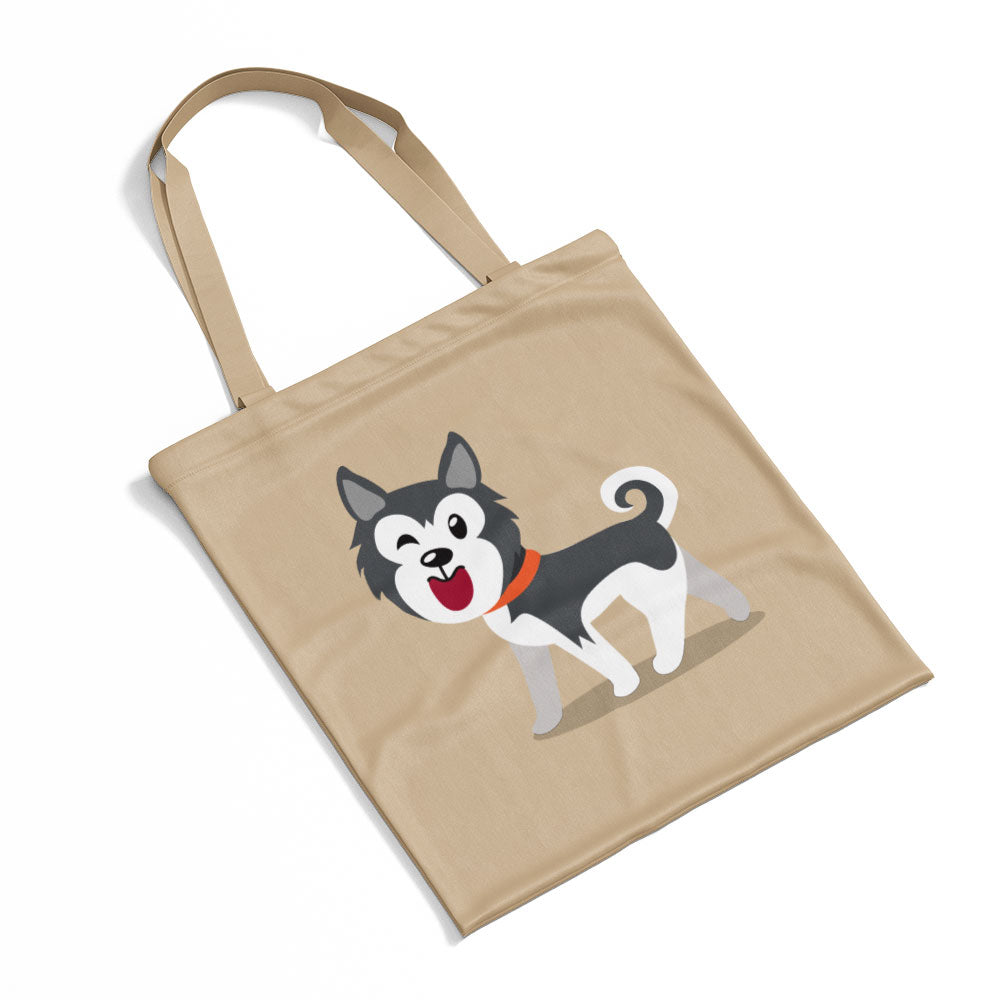 Happy Husky Puppy Totes at $22.95 found at Personalizedpetlovergifts