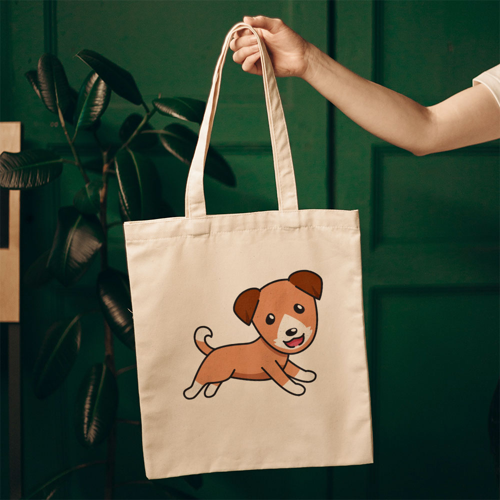 Happy Jumping Puppy Totes at $22.95 found at Personalizedpetlovergifts