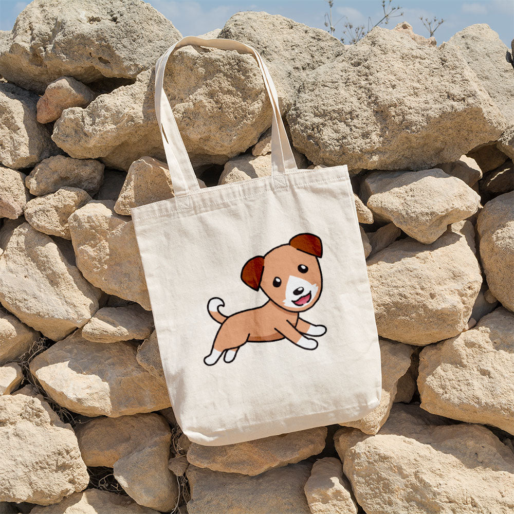 Happy Jumping Puppy Totes at $22.95 found at Personalizedpetlovergifts