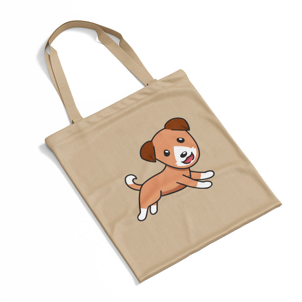 Happy Jumping Puppy Totes at $22.95 found at Personalizedpetlovergifts