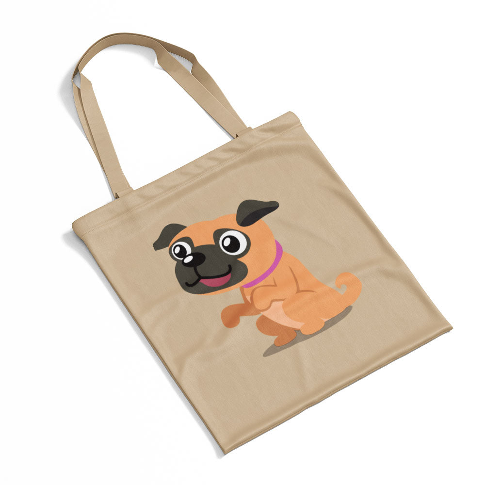 Happy Pug Sitting Totes at $22.95 found at Personalizedpetlovergifts