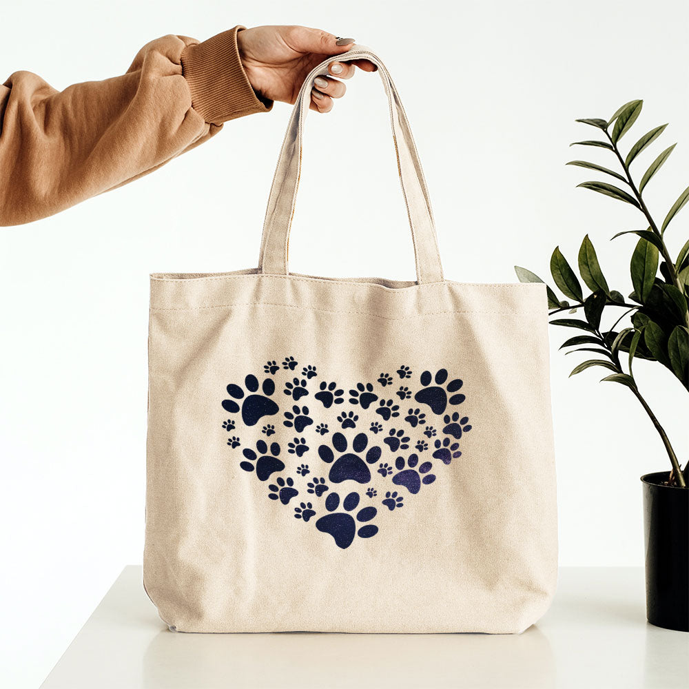 Heart Paws With Galaxy Font Totes at $22.95 found at Personalizedpetlovergifts