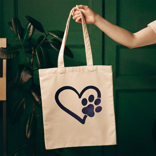 Heart With A Paw With Galaxy Font Totes at $22.95 found at Personalizedpetlovergifts