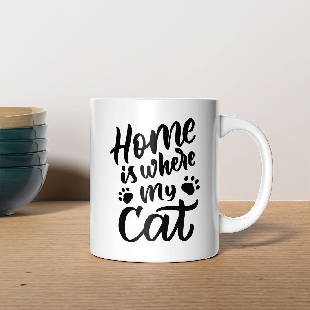 Home Is Where My Cat Is Coffee Mug at $13.95 found at Personalizedpetlovergifts