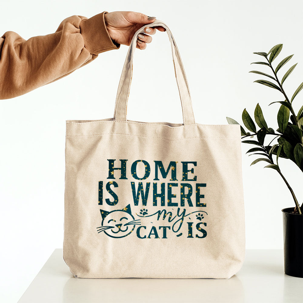 Home Is Where Someone Runs To Greet You In Star Pattern Tote at $22.95 found at Personalizedpetlovergifts