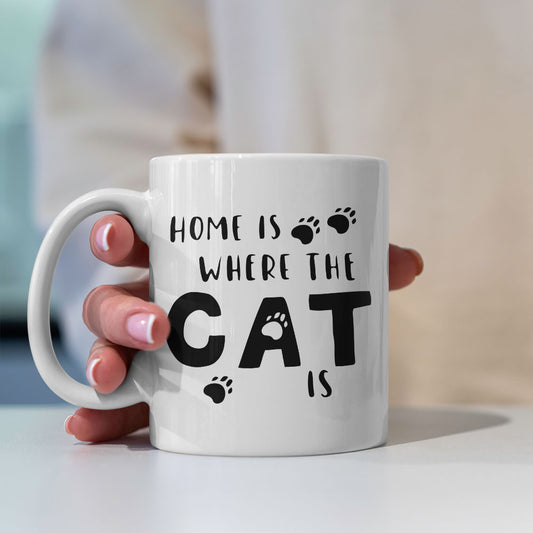 Home Is Where The Cat Is Coffee Mug at $13.95 found at Personalizedpetlovergifts