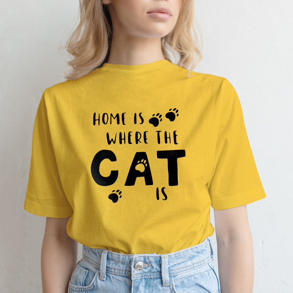 Home Is Where The Cat Is Unisex T-Shirt at $22.95 found at Personalizedpetlovergifts