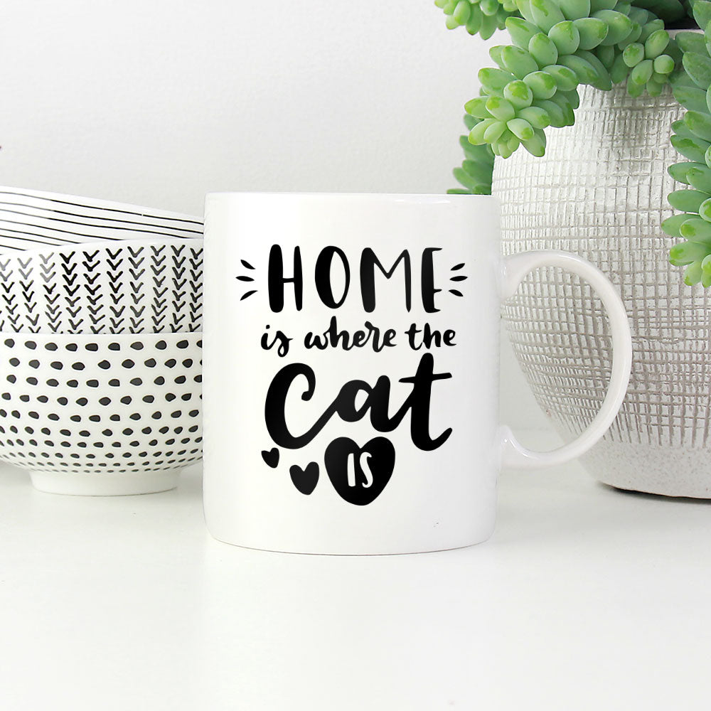 home is where cat Coffee Mug at $13.95 found at Personalizedpetlovergifts