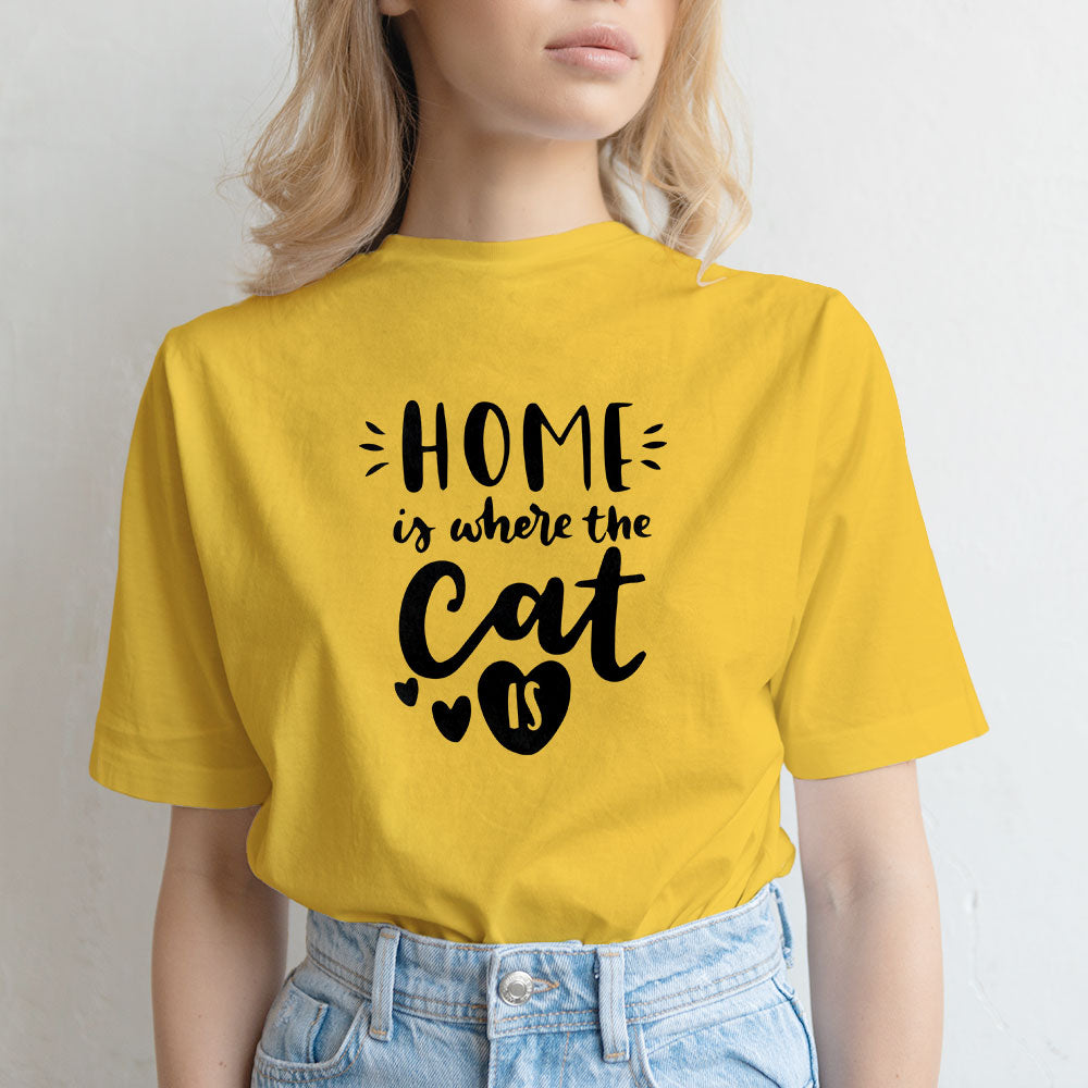 home is where cat Unisex T-Shirt at $22.95 found at Personalizedpetlovergifts