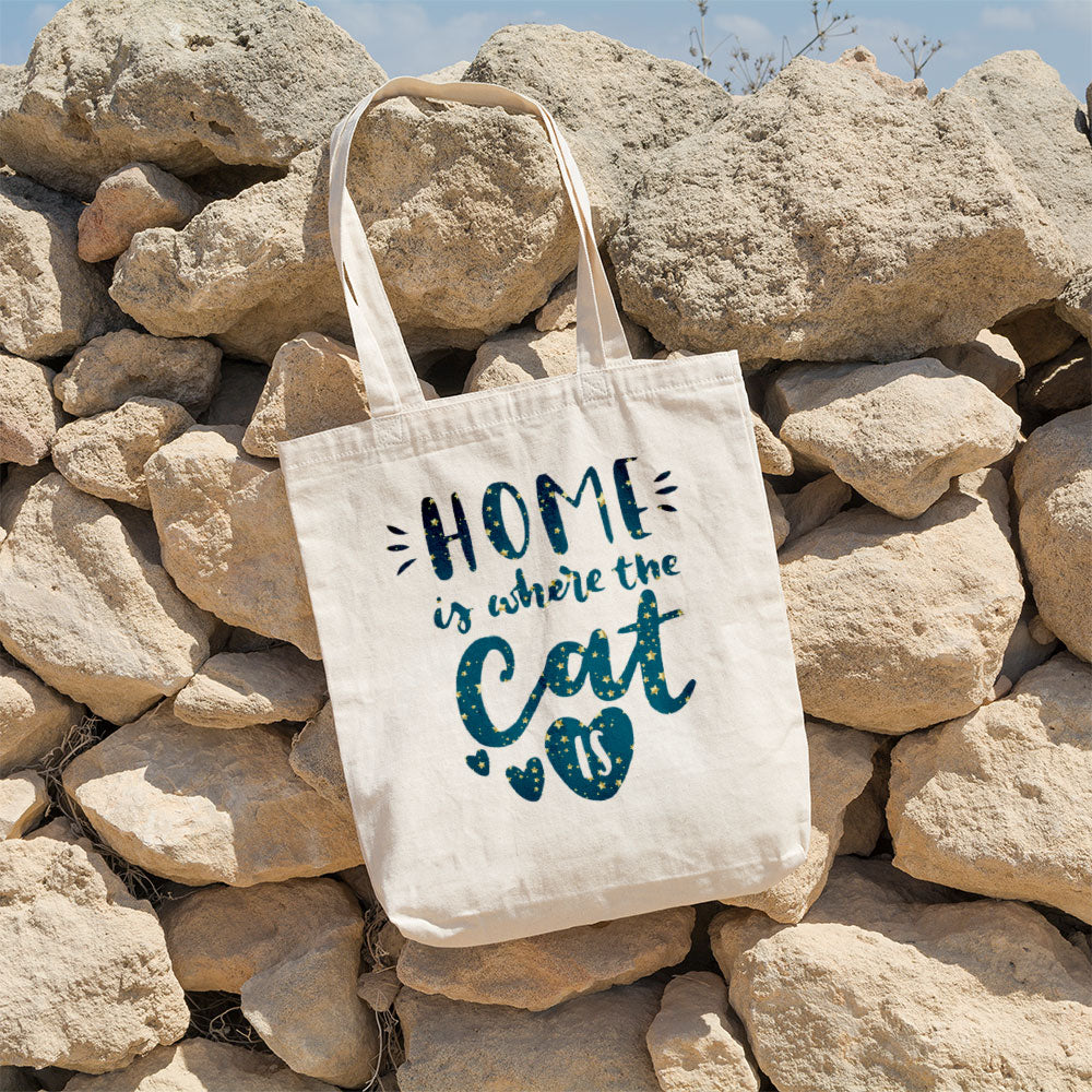 home_is_where_cat In Star Pattern Tote at $22.95 found at Personalizedpetlovergifts