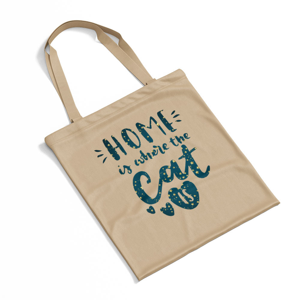 home_is_where_cat In Star Pattern Tote at $22.95 found at Personalizedpetlovergifts