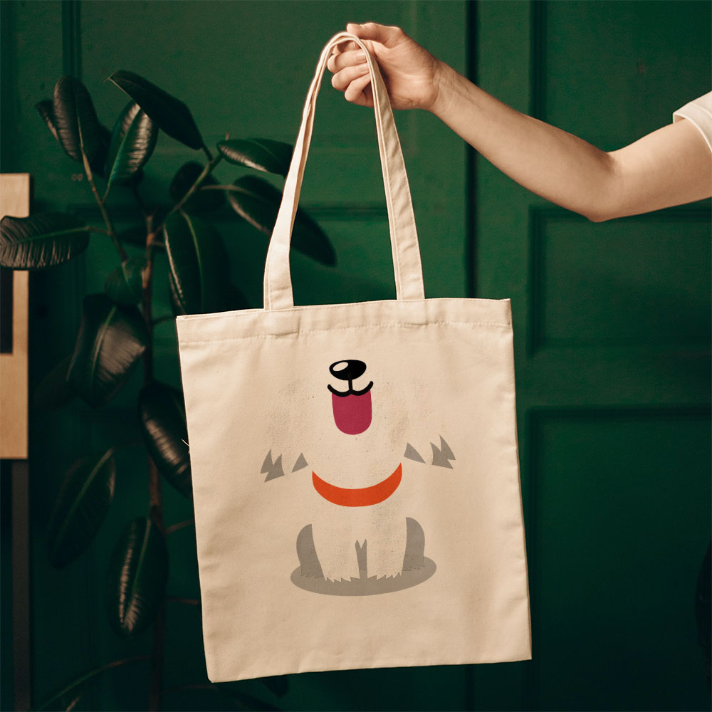 Howling White Puppy Totes at $22.95 found at Personalizedpetlovergifts