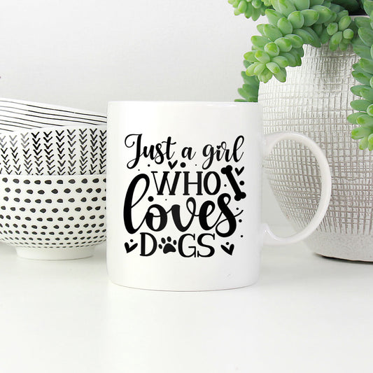 Just A Girl Who Loves Dogs Mugs at $13.95 found at Personalizedpetlovergifts