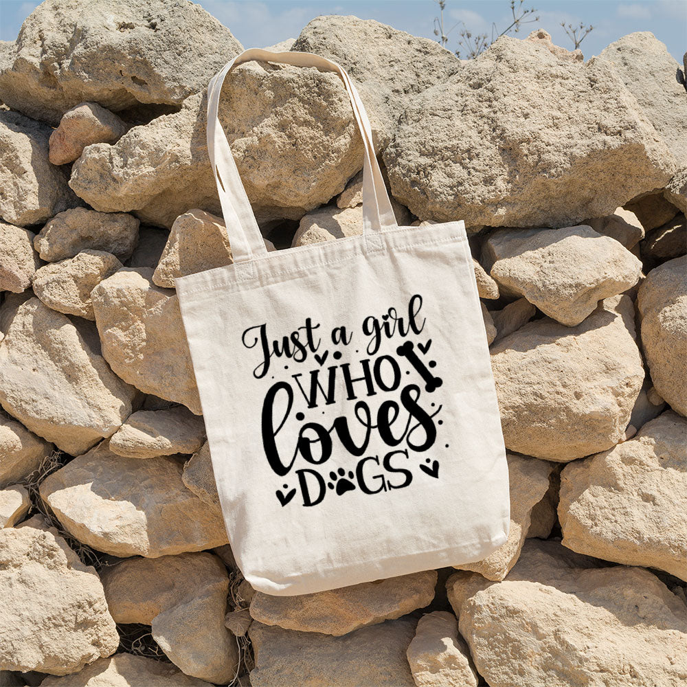 Just A Girl Who Loves Dogs Totes at $22.95 found at Personalizedpetlovergifts