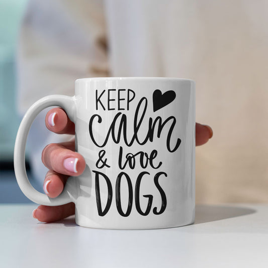 Keep Calm And Love Dogs Mugs at $13.95 found at Personalizedpetlovergifts