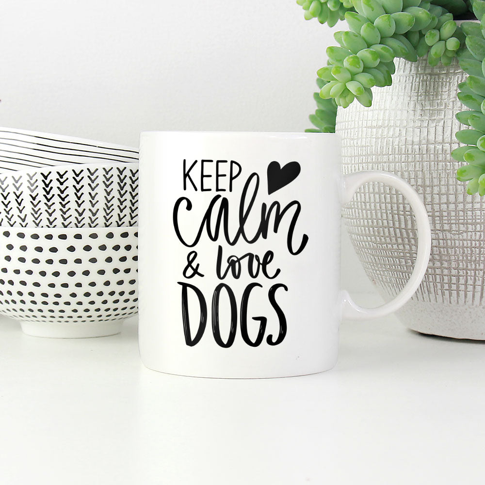 Keep Calm And Love Dogs Mugs at $13.95 found at Personalizedpetlovergifts