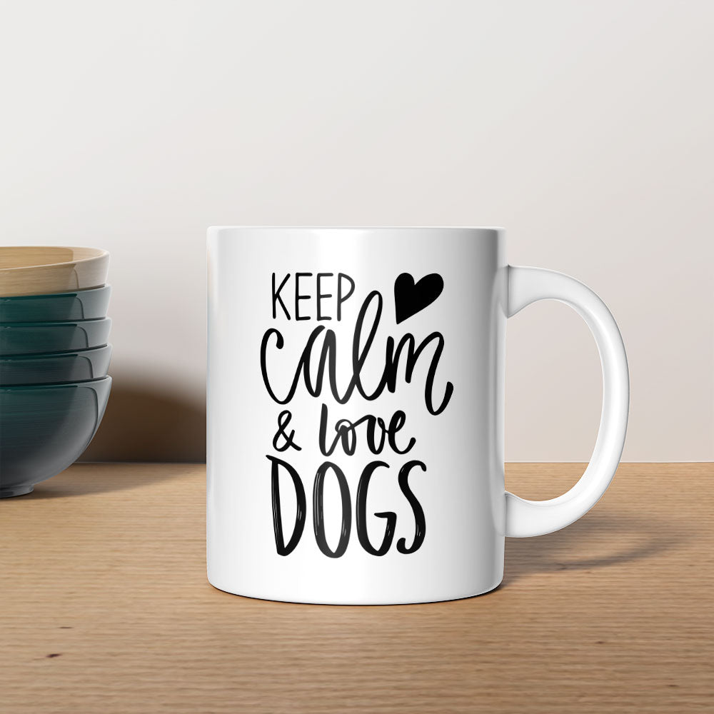 Keep Calm And Love Dogs Mugs at $13.95 found at Personalizedpetlovergifts