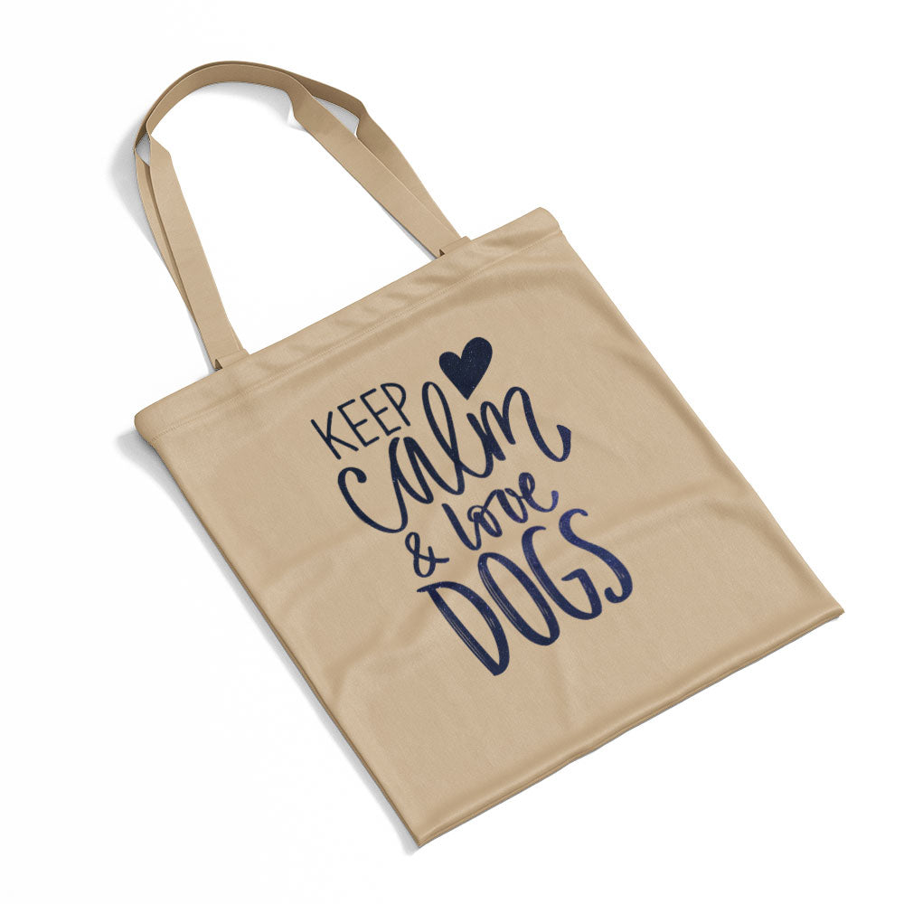 Keep Calm And Love Dogs With Galaxy Font Totes at $22.95 found at Personalizedpetlovergifts