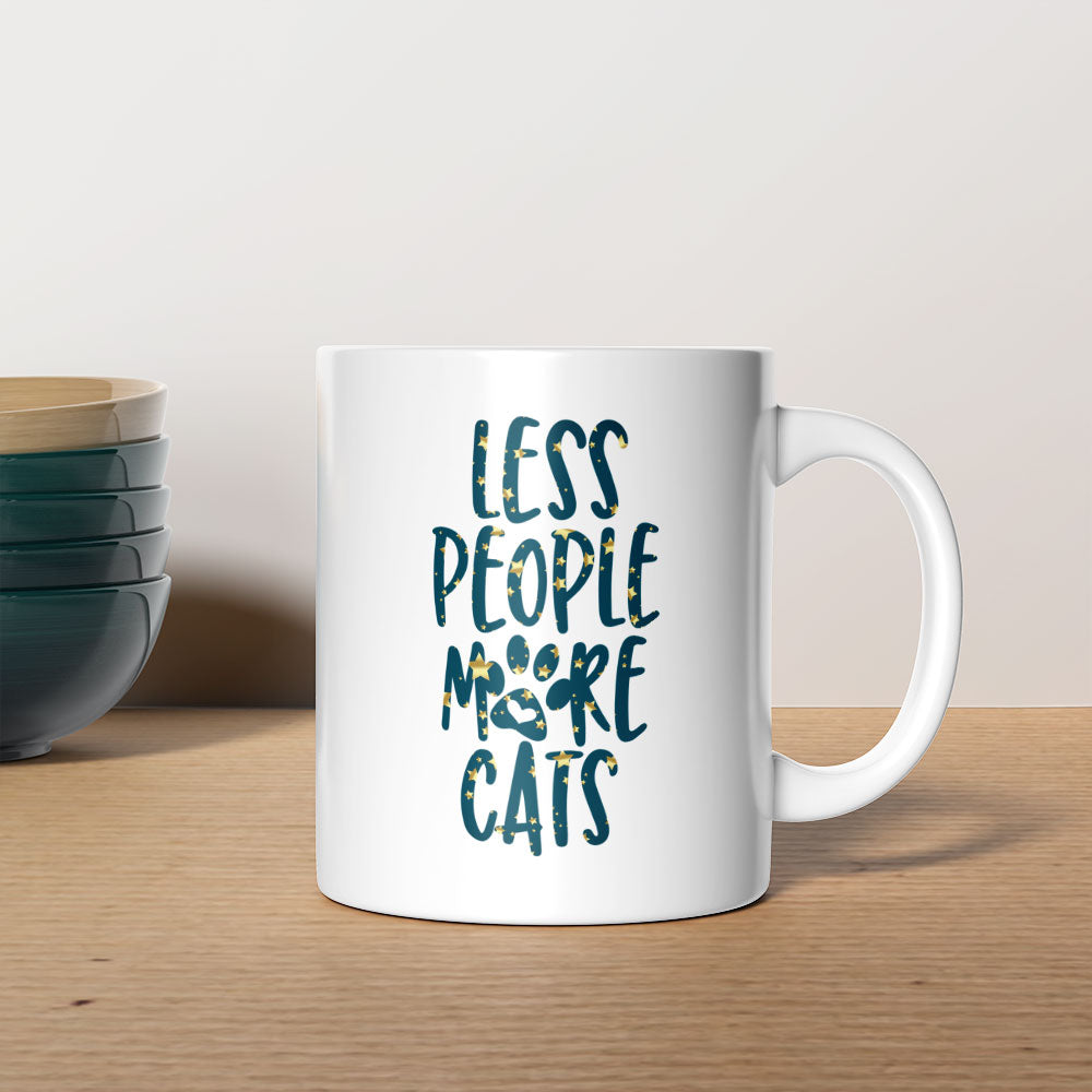 Less People More Cats In Star Pattern Mug at $13.95 found at Personalizedpetlovergifts