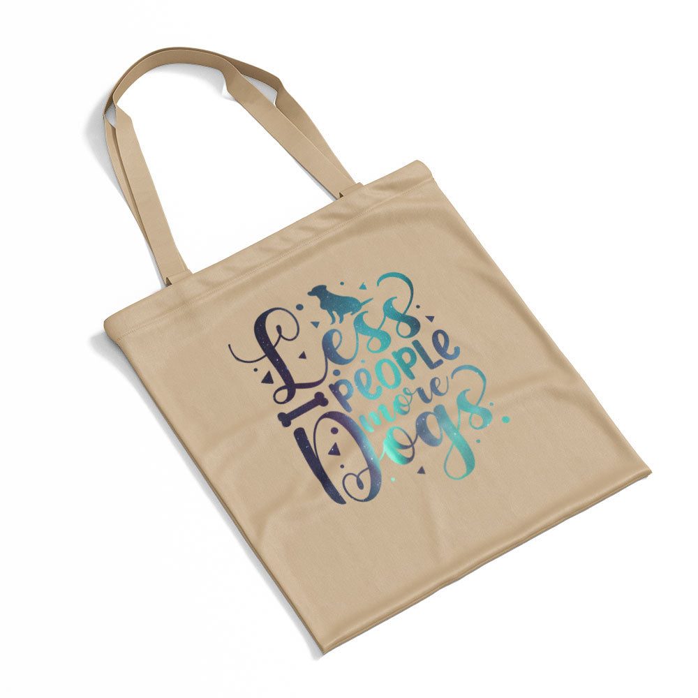 Less People More Dogs With Green Galaxy Font Totes at $22.95 found at Personalizedpetlovergifts