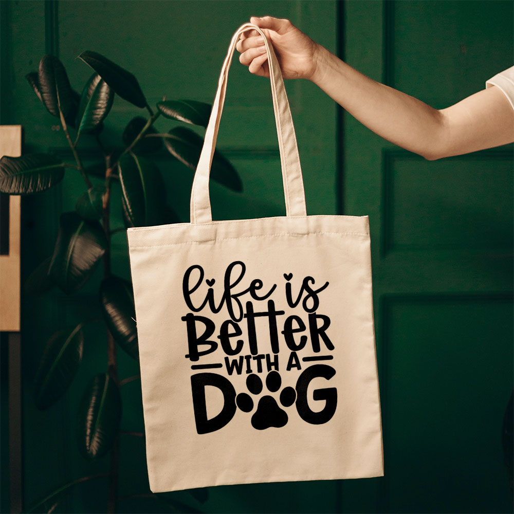 Life Is Better With A Dog With A Paw Totes at $22.95 found at Personalizedpetlovergifts